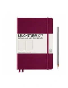 Notebook Medium (A5) Ruled, Hardcover, 251 Numbered Pages, Port Red