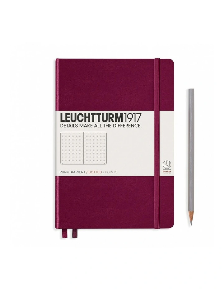 Notebook Medium (A5) Ruled, Hardcover, 251 Numbered Pages, Port Red image 1