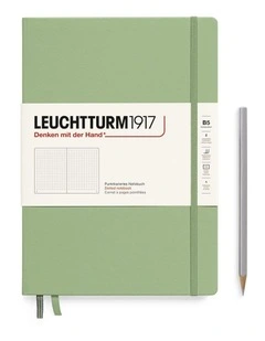 Notebook Hardcover composition (B5), 219 Numbered pages, Dotted, Sage