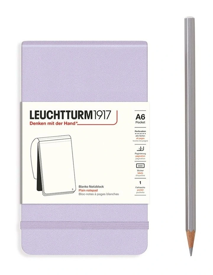 Notepad Pocket (A6), Hardcover, 184 numbered pages, Lilac, Plain image 1