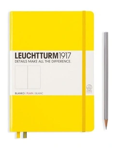 Notebook Medium (A5) Hardcover, 249 Numbered Pages, Plain, Lemon