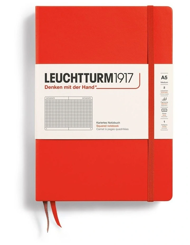 Notebook Hardcover Medium (A5), 251 Pages, Squared Lobster image 1