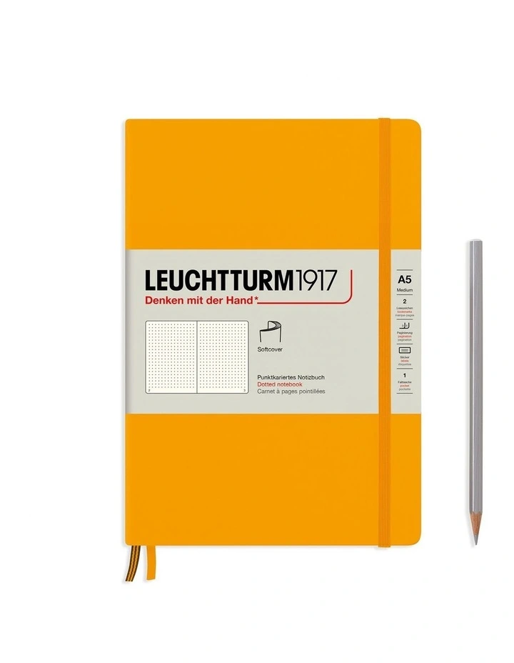 Notebook Softcover Medium (A5), 123 pages, Dotted, Rising Sun image 1