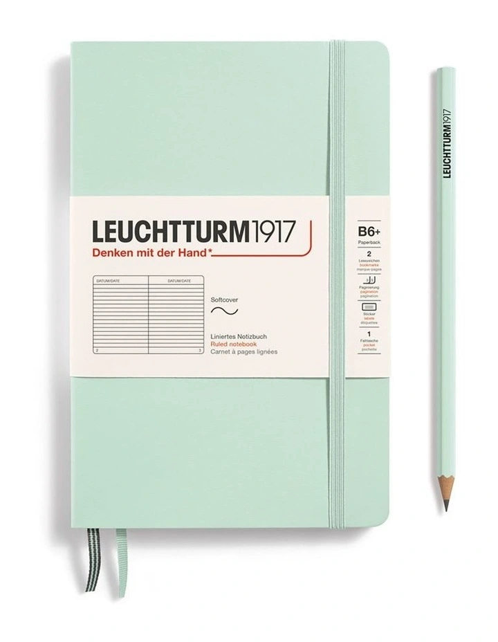 Notebook Softcover Paperback (B6 ), Ruled, 123 pages, Mint Green image 1