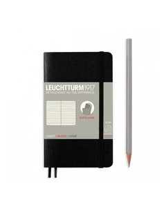 Notebook Pocket (A6) Ruled, Softcover, 121 Numbered Pages, Black