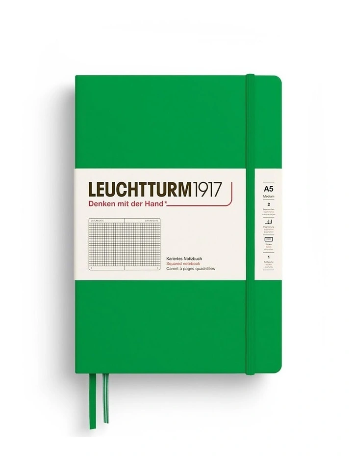 Notebook HC Medium (A5), 251 p, Squared, Spring Leaf image 1