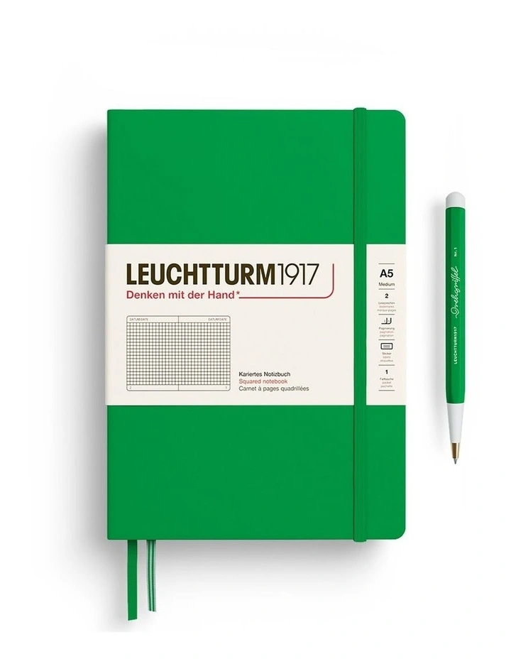 Notebook HC Medium (A5), 251 p, Squared, Spring Leaf image 2