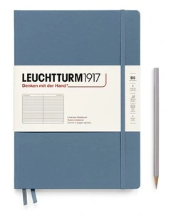 Notebook Hardcover composition (B5), 219 Numbered pages, Ruled, Stone Blue