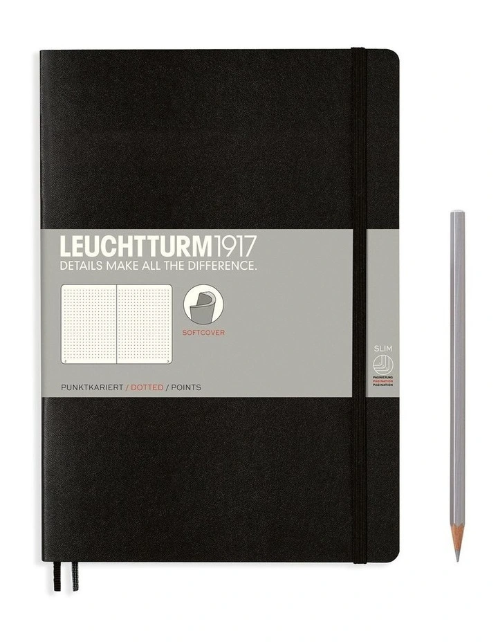 Notebook Composition (B5) dotted, softcover, 121 numbered pages, black image 1