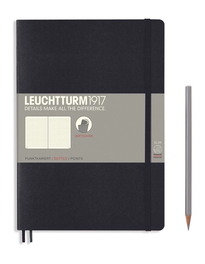 Notebook Composition (B5) dotted, softcover, 121 numbered pages, black image 2