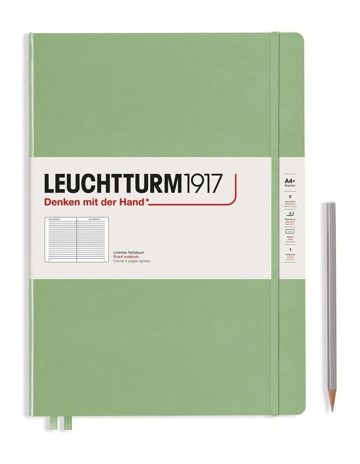Notebook Hardcover Master Slim (A4 ), 123 pages, Ruled, Sage image 1