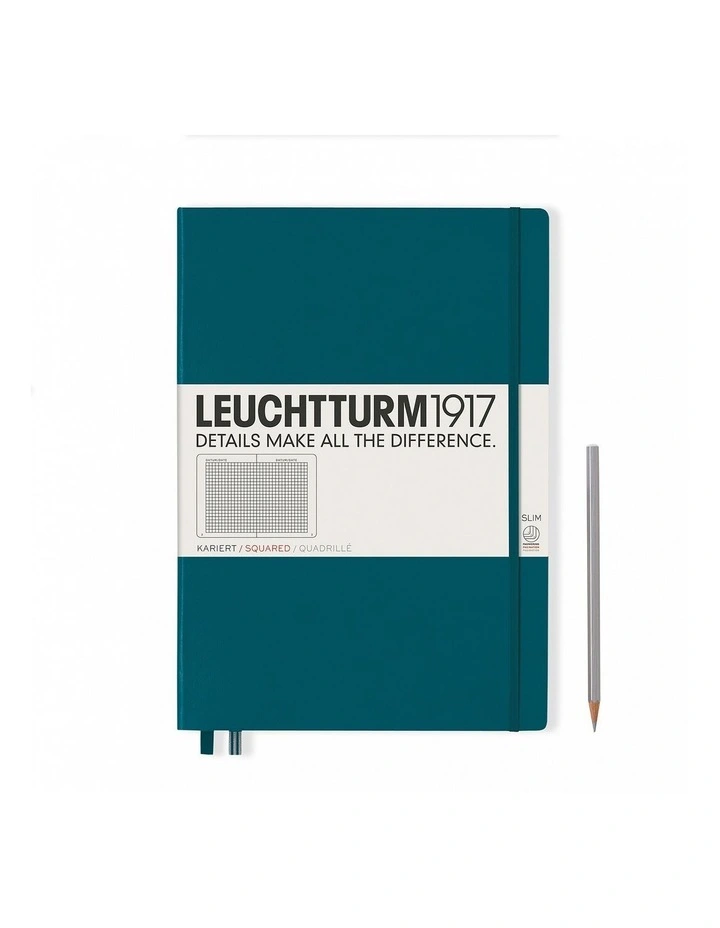 Notebook Pocket (A6) Squared, Hardcover, 187 Numbered Pages pacific Green image 1