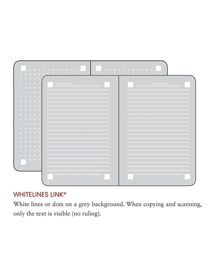Notebook Medium (A5) Whitelines Link, Hardcover, 249 Numbered Pages, Black, Ruled image 2