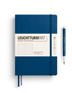 Notebook Medium (A5), Hardcover, 251 numbered pages, Indigo, dotted