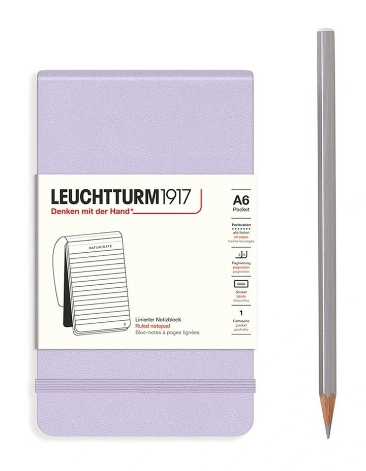 Notebook Hardcover Pocket (A6), Ruled, 184 pages, Lilac image 1
