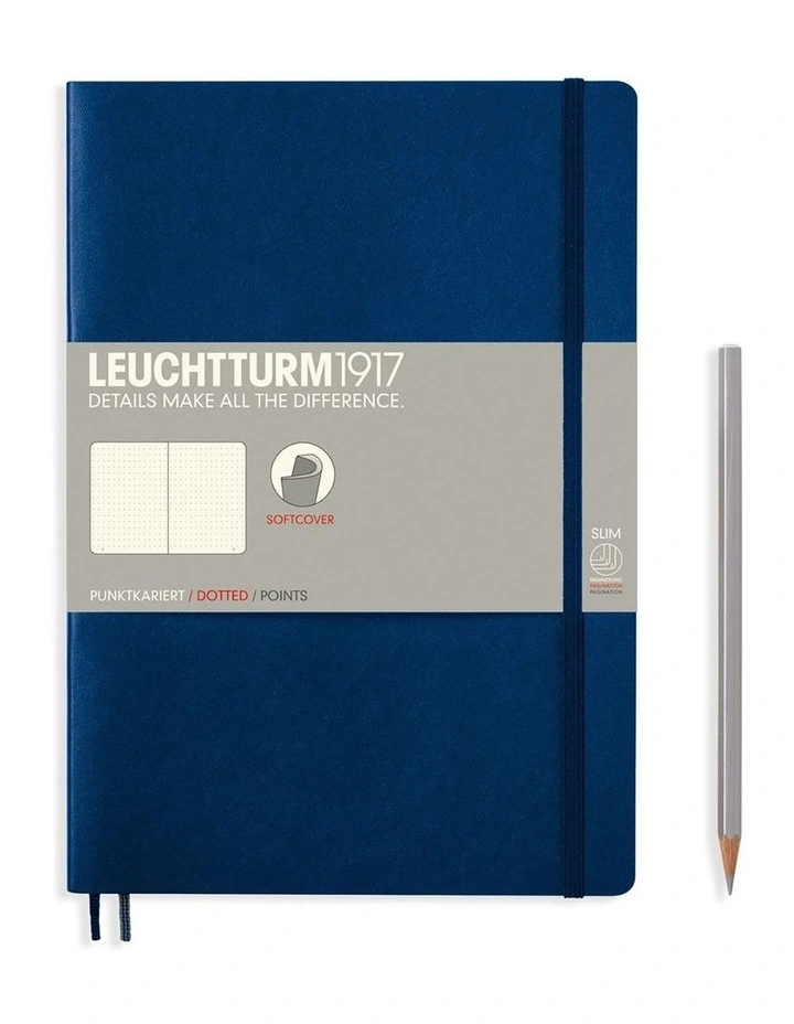 Notebook Composition (B5) Dotted, Softcover, 121 Numbered Pages, Navy image 1