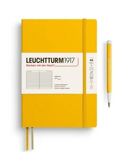 Notebook Medium (A5), Softcover, 123 numbered pages, Sunflower, ruled