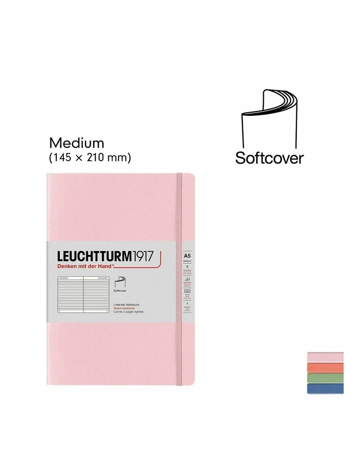 Notebook Medium (A5) Dotted, Softcover, 123 Numbered Pages, Muted Colours - Sage image 5