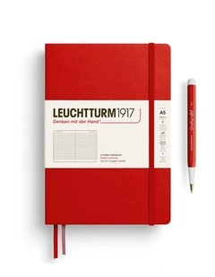 Notebook Medium (A5), Hardcover, 251 numbered pages, Cherry, ruled