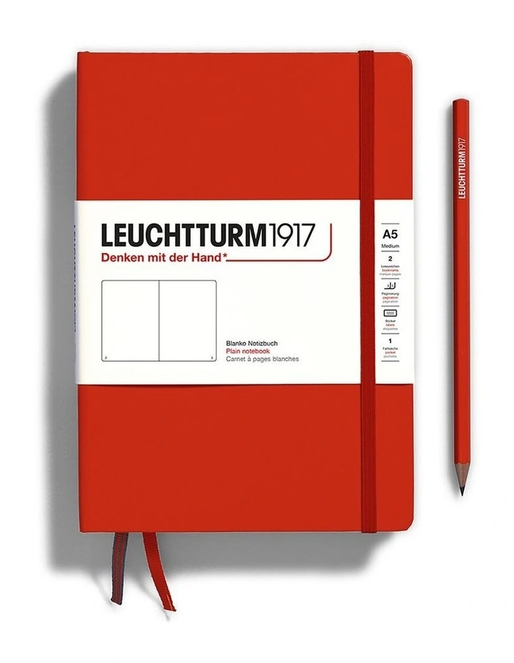 Notebook Hardcover Medium (A5), 251 pages, Plain, Fox Red image 1