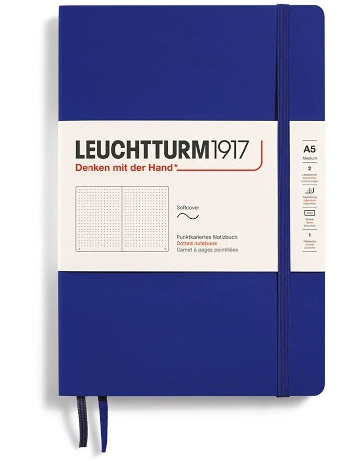 Notebook Softcover Medium (A5), 123 Pages, Dotted Ink image 1