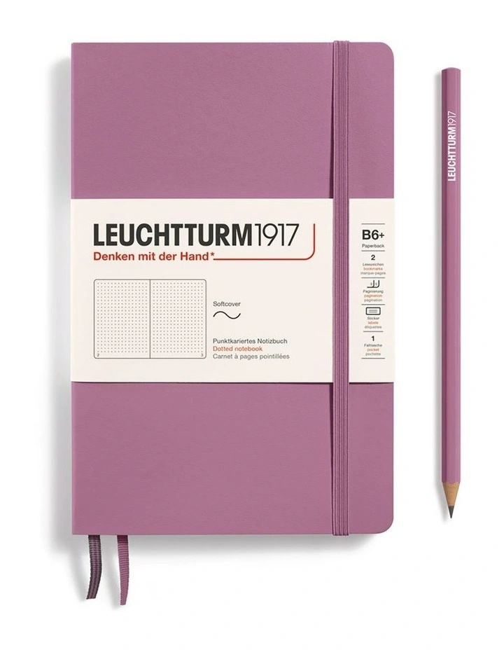 Notebook Softcover Paperback (B6 ), 123 pages, dotted, Dusty Rose image 1