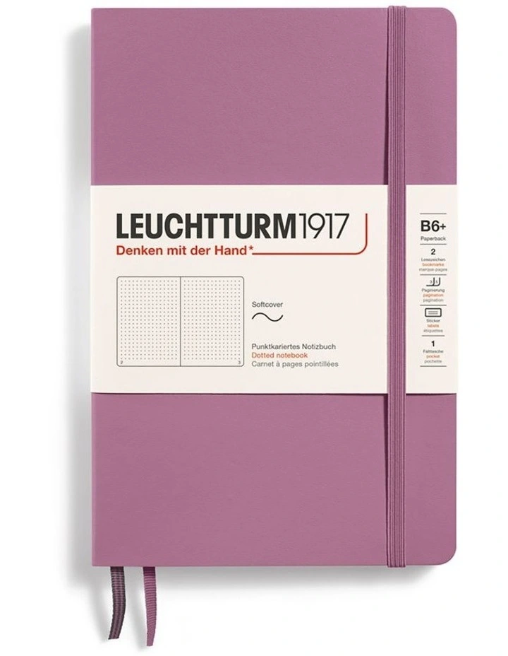 Notebook Softcover Paperback (B6 ), 123 pages, dotted, Dusty Rose image 2