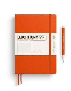 Notebook Medium (A5), Hardcover, 251 numbered pages, Pumpkin, dotted