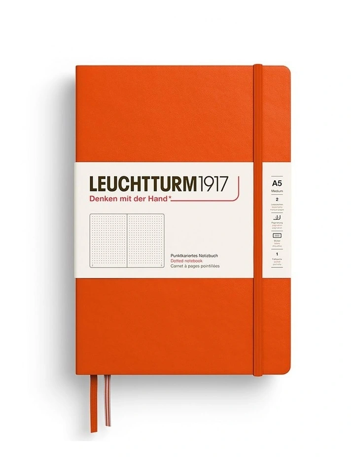 Notebook Medium (A5), Hardcover, 251 numbered pages, Pumpkin, dotted image 2