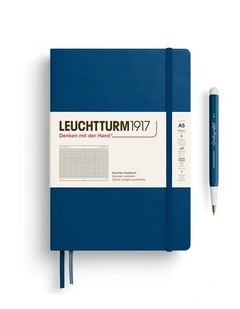 Notebook Medium (A5), Hardcover, 251 numbered pages, Indigo, squared