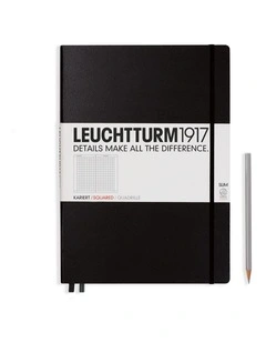 Notebook Master Slim (A4 ) Hardcover, 121 Numbered Pages, Squared, Black
