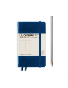Notebook Pocket (A6) Hardcover, 185 Numbered Pages, Plain, Navy