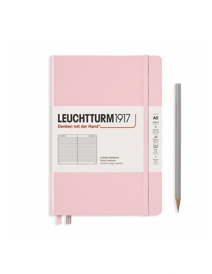 Notebook Medium (A5) Ruled, Hardcover, 251 Numbered Pages, Muted Colours - Powder image 1