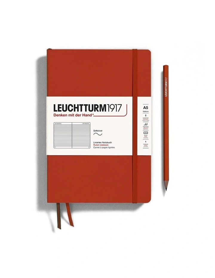 Notebook Softcover Medium (A5), 123 pages, Ruled, Fox Red image 1
