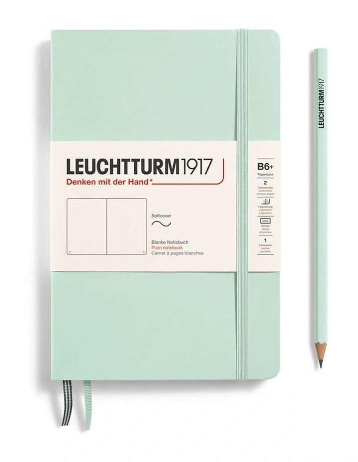 Notebook Softcover Paperback (B6 ), Plain, 123 pages, Mint Green image 1