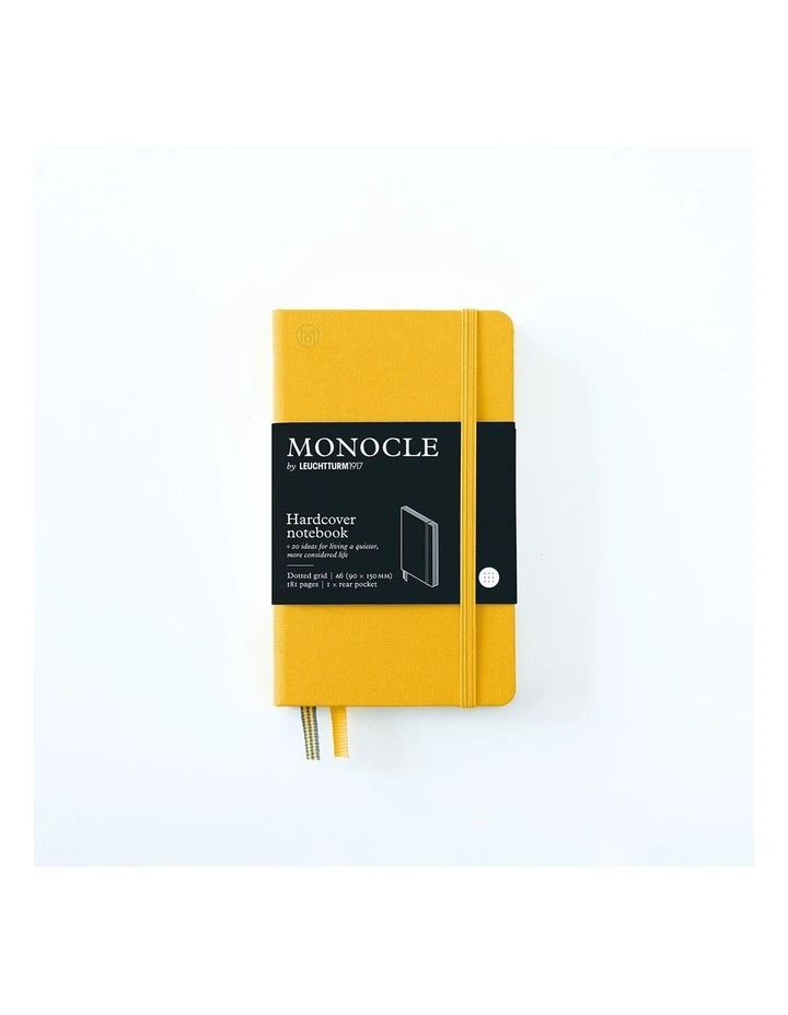Notebook A6 Monocle, hardcover, 192 numbered pages, Yellow, Dotted image 1