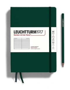 Notebook Hardcover Medium (A5), 251 pages, Ruled, Forest Green