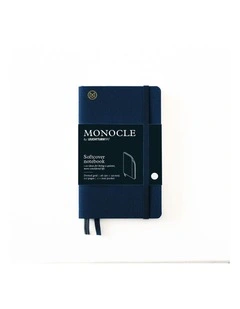 Notebook A6 Monocle, Softcover, 128 numbered pages, Navy, Dotted