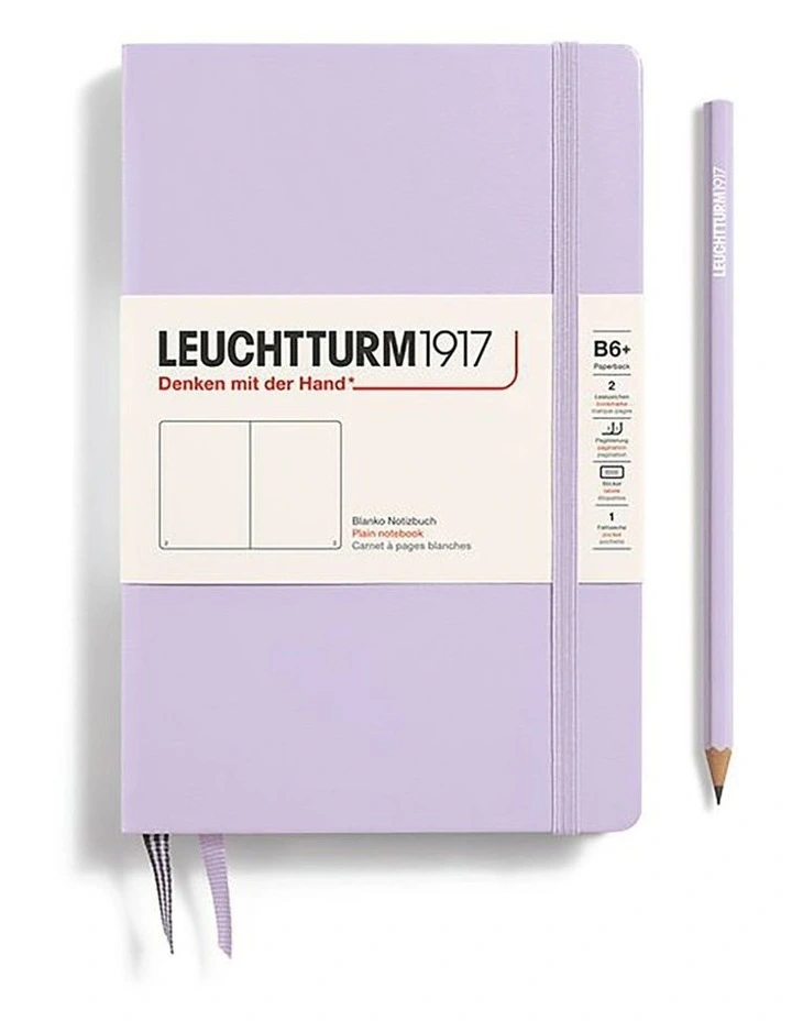 Notebook Paperback (B6 ), Hardcover, 219 numbered pages, Lilac, Plain image 1