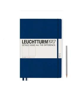 Notebook Master Slim (A4 ) Hardcover, 121 numbered pages, plain, navy