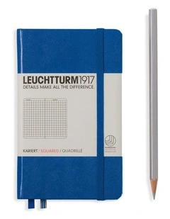 Notebook Pocket (A6) Hardcover, 185 Numbered Pages, Squared, Royal Blue
