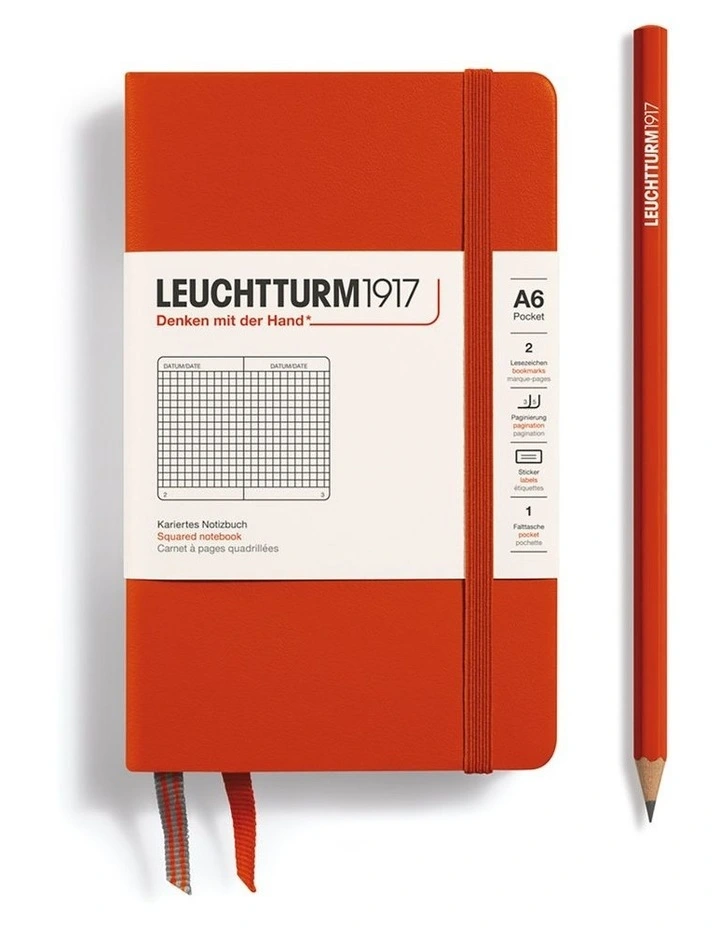 Notebook Hardcover Pocket (A6), Square, 187 pages, Fox Red image 1