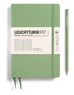 Notebook Hardcover Paperback (B6 ), Ruled, 123 pages, Sage