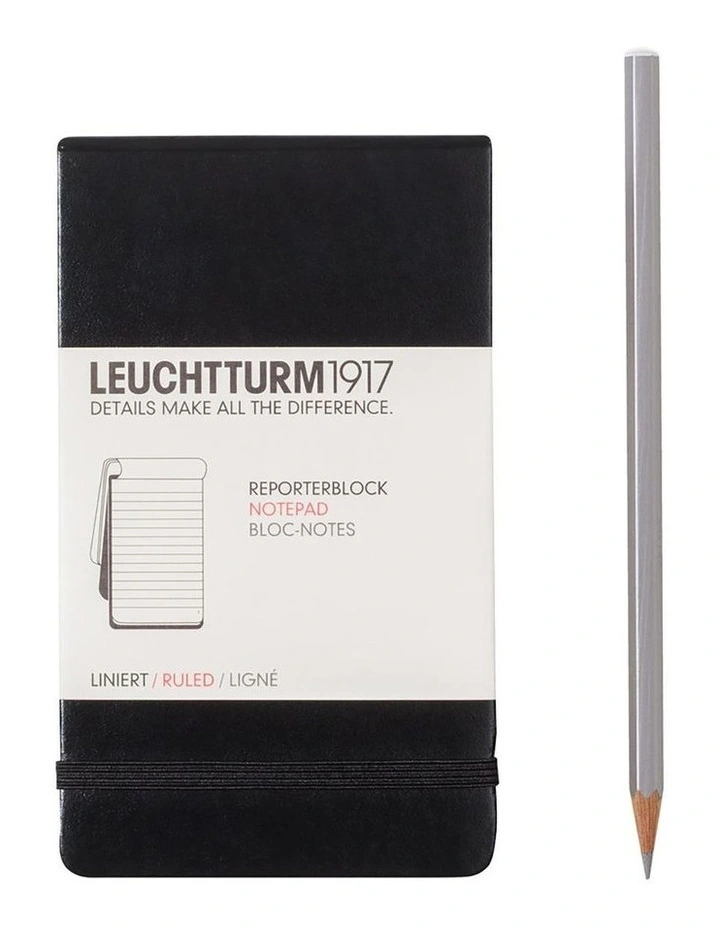 Reporter Notepad Pocket (A6) Hardcover, 94 Numbered Sheets/188 Pages, Black, Ruled image 1