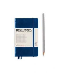 Notebook Pocket (A6) Hardcover, 185 Numbered Pages, Squared, Navy