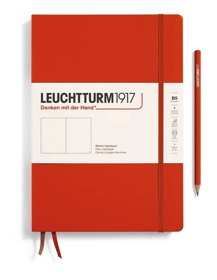 Notebook Hardcover Composition (B5), Plain, 219 pages, Fox Red image 1