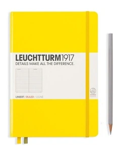 Notebook Medium (A5) Hardcover, 249 Numbered Pages, Ruled, Lemon