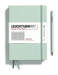 Notebook Hardcover Medium (A5), 251 pages, Squared, Mint Green