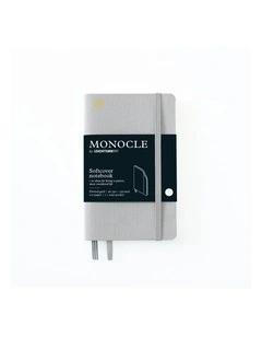 Notebook A6 Monocle, Softcover, 128 numbered pages, Light Grey, Dotted