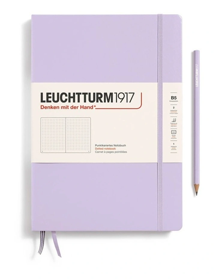 Notebook Composition (B5), Hardcover, 219 numbered pages, Lilac, Ruled image 1